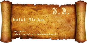 Weibl Mirjam névjegykártya